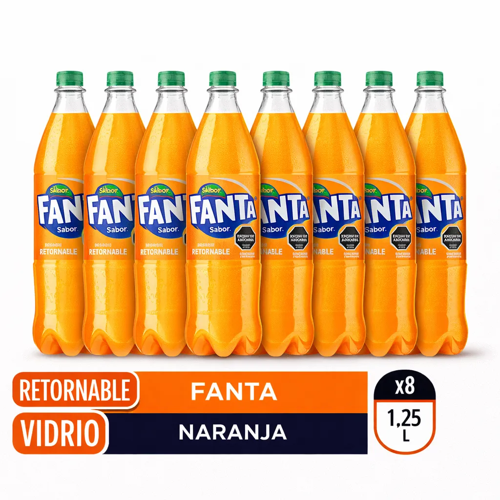 CAJON FANTA NARANJA 1.25L x8