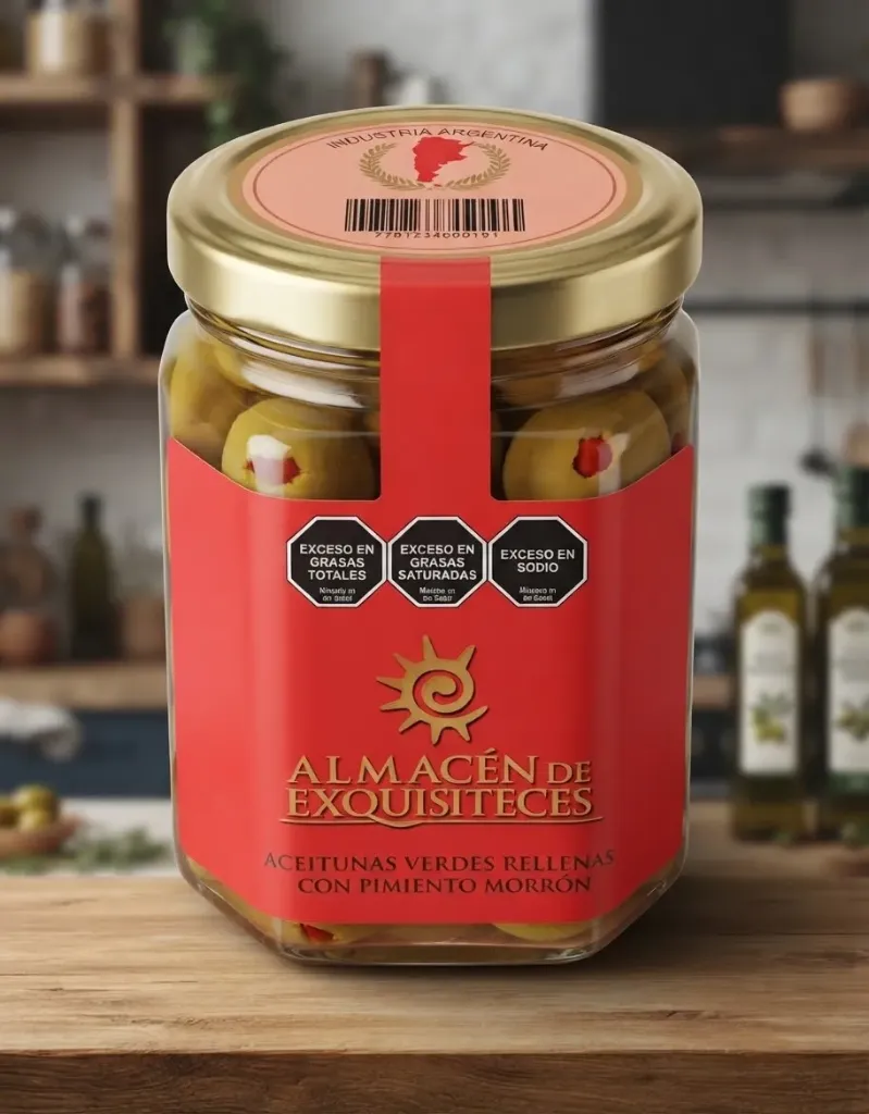 ACEITUNAS VERDES RELLENAS CON PIMIENTO MORRON